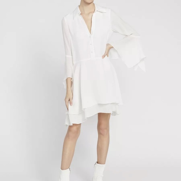 Alice + Olivia Priscilla white button down mini dress size 2 - Picture 2 of 9